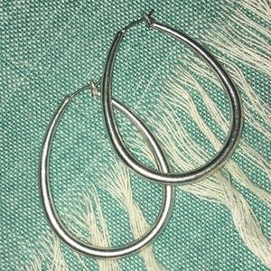 Sterling silver teardrop hoops